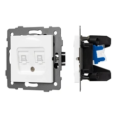 Изображение Двойная компьютерная розетка RJ-45 Cat.6 Arlight APO, белый 049854